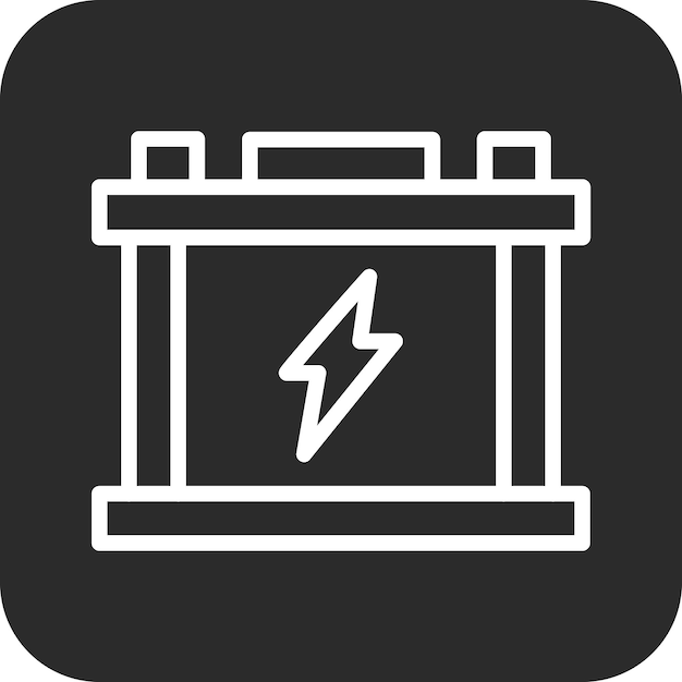 Ilustración del icono vectorial del acumulador del conjunto de iconos de reparación de automóviles
