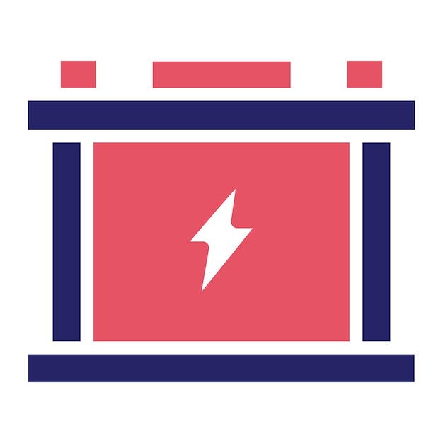 Ilustración del icono vectorial del acumulador del conjunto de iconos de reparación de automóviles
