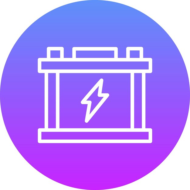 Ilustración del icono vectorial del acumulador del conjunto de iconos de reparación de automóviles