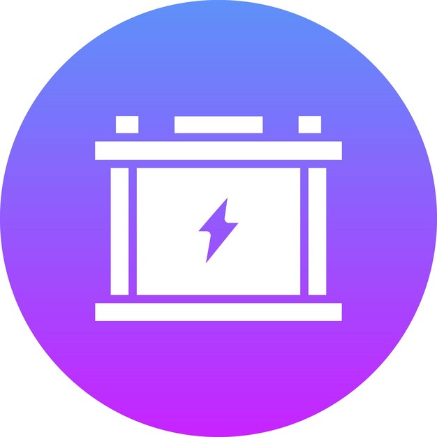 Ilustración del icono vectorial del acumulador del conjunto de iconos de reparación de automóviles