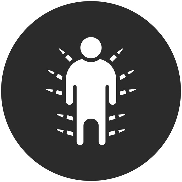 Ilustración del icono vectorial de acupuntura corporal del conjunto de iconos de Spa