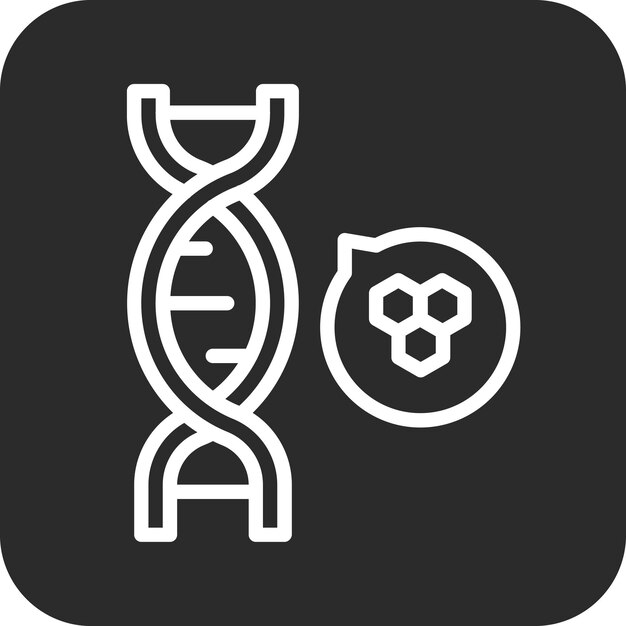 Ilustración del icono vectorial de ADN del conjunto de iconos de Crimen y Ley