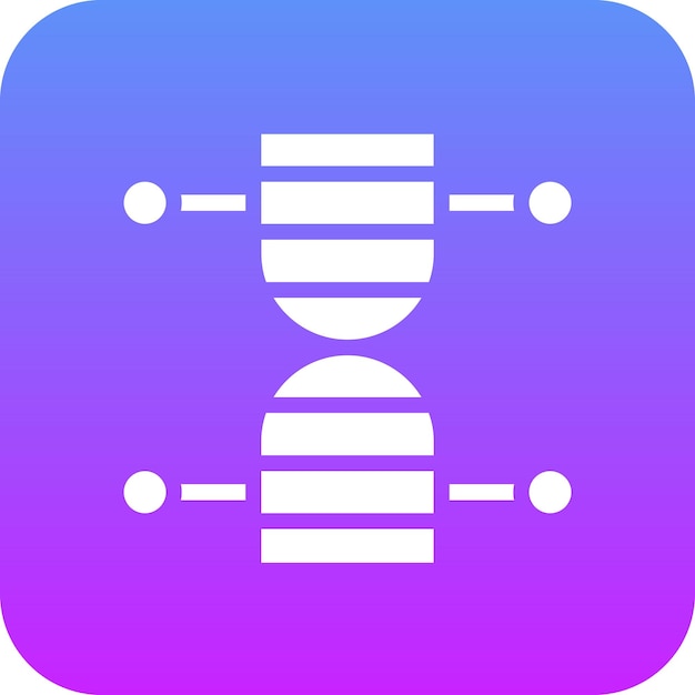 Ilustración del icono vectorial de ADN del conjunto de iconos de educación