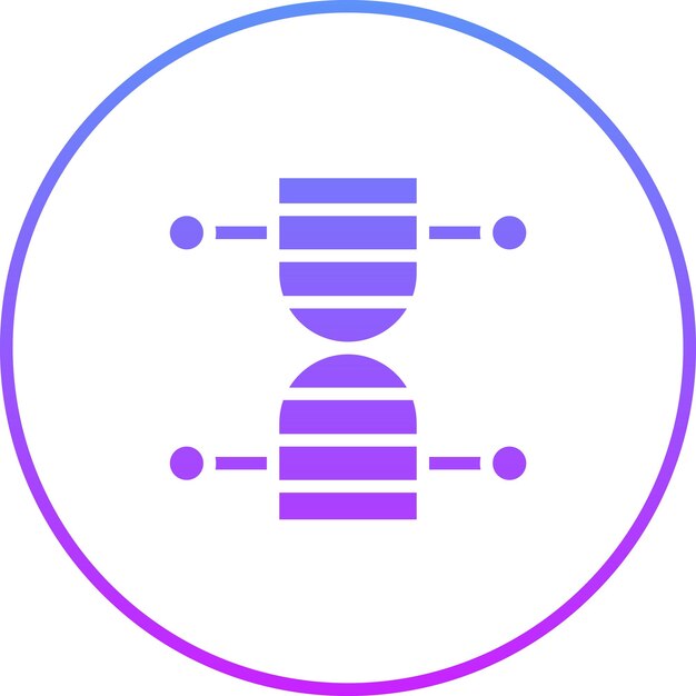 Ilustración del icono vectorial de ADN del conjunto de iconos de educación