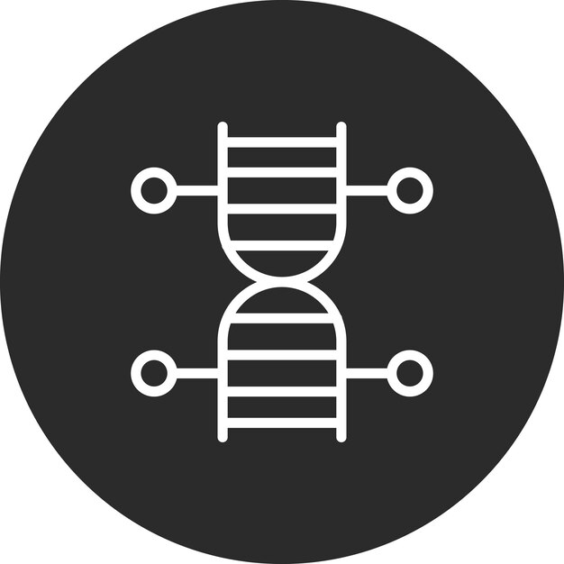 Ilustración del icono vectorial de ADN del conjunto de iconos de educación