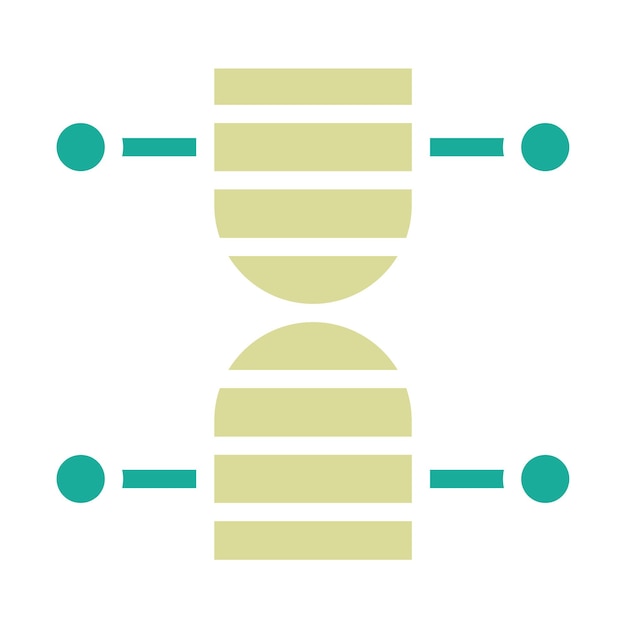 Ilustración del icono vectorial de ADN del conjunto de iconos de educación