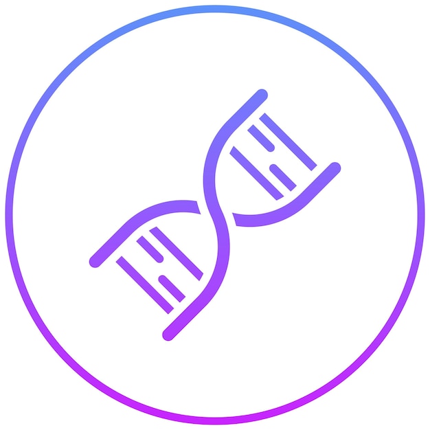 Ilustración del icono vectorial de ADN del conjunto de iconos de Investigación y Ciencia