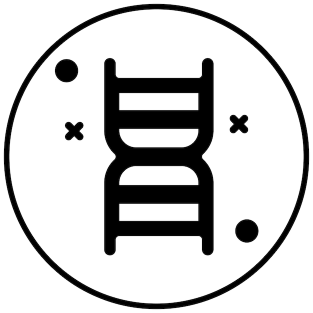 Ilustración del icono vectorial de ADN del conjunto de iconos de laboratorio