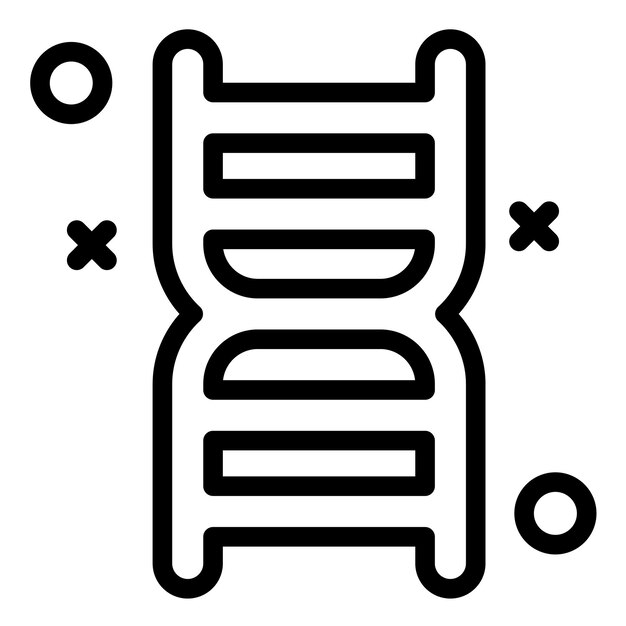 Ilustración del icono vectorial de ADN del conjunto de iconos de laboratorio