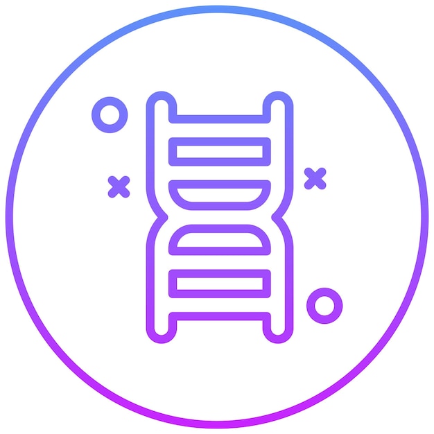 Ilustración del icono vectorial de ADN del conjunto de iconos de laboratorio