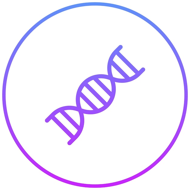 Ilustración del icono vectorial de ADN del conjunto de iconos de química