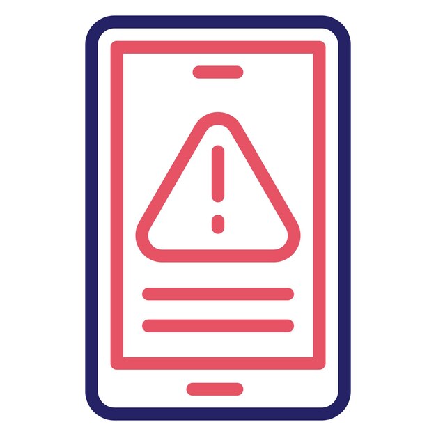 Ilustración del icono vectorial de advertencia móvil del conjunto de iconos de protección y seguridad