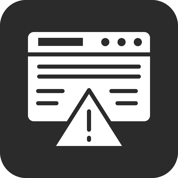 Ilustración del icono vectorial de advertencia del sitio web del conjunto de iconos SEO y SEM