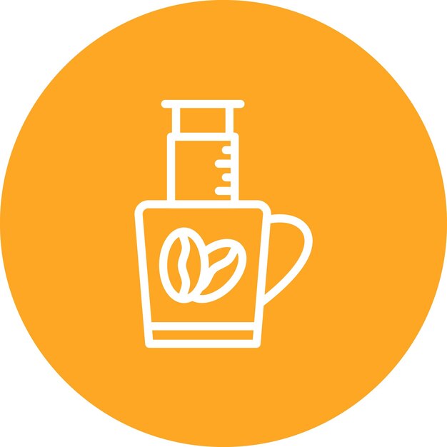 Ilustración del icono vectorial de Aeropress del conjunto de iconos de Coffee Shop