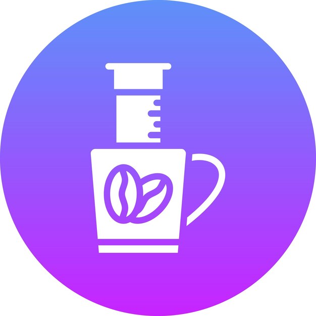 Ilustración del icono vectorial de Aeropress del conjunto de iconos de Coffee Shop