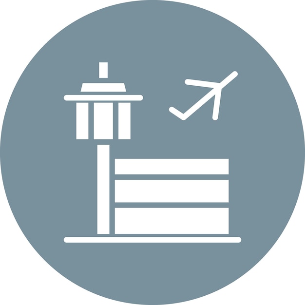 Vector ilustración del icono vectorial del aeropuerto del conjunto de iconos de city elements