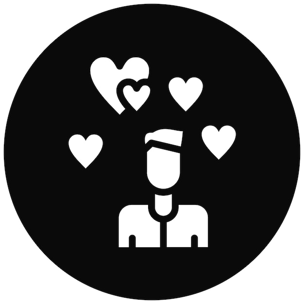 Ilustración del icono vectorial de afecto del conjunto de iconos de amistad