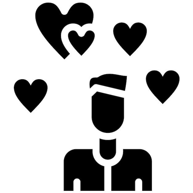 Ilustración del icono vectorial de afecto del conjunto de iconos de amistad