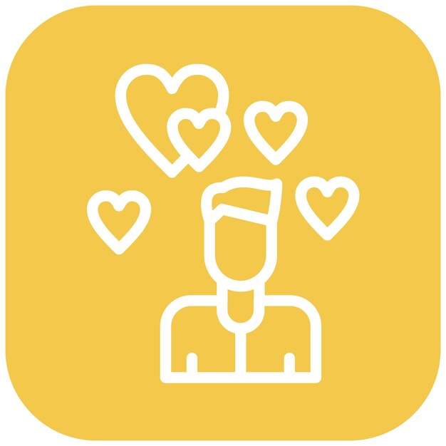 Ilustración del icono vectorial de afecto del conjunto de iconos de amistad