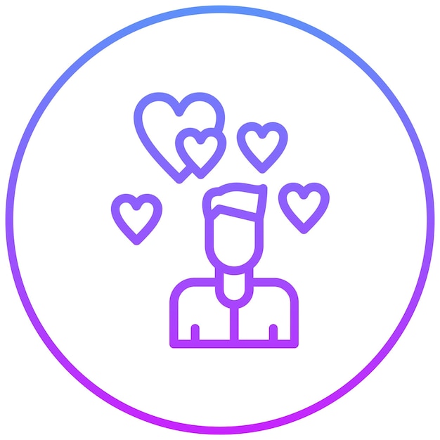 Ilustración del icono vectorial de afecto del conjunto de iconos de amistad