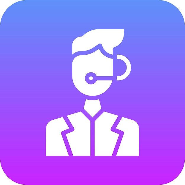 Ilustración del icono vectorial del agente de servicio al cliente del conjunto de iconos de comercio electrónico