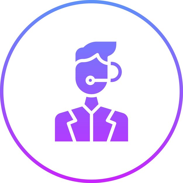 Ilustración del icono vectorial del agente de servicio al cliente del conjunto de iconos de comercio electrónico