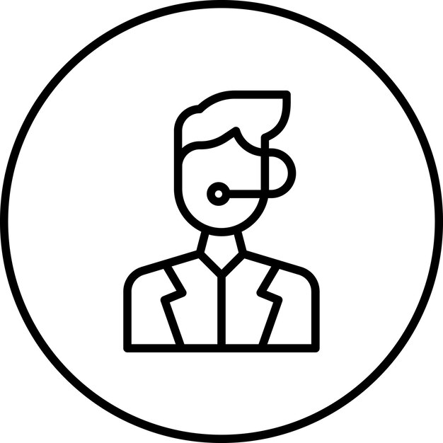 Ilustración del icono vectorial del agente de servicio al cliente del conjunto de iconos de comercio electrónico