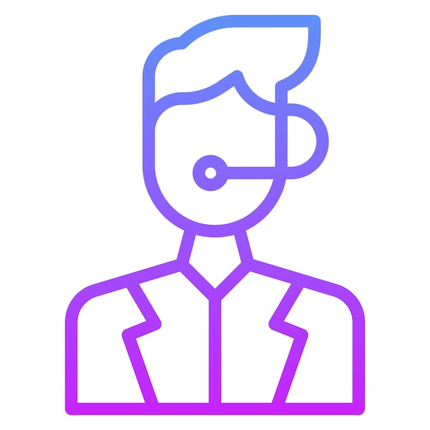 Ilustración del icono vectorial del agente de servicio al cliente del conjunto de iconos de comercio electrónico