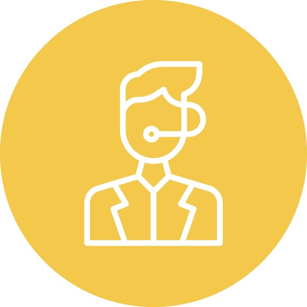 Ilustración del icono vectorial del agente de servicio al cliente del conjunto de iconos de comercio electrónico