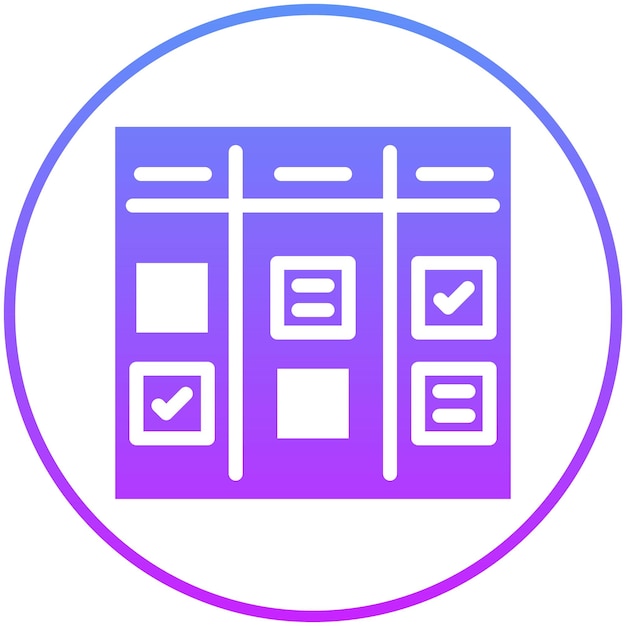 Ilustración del icono vectorial de Agile Board del conjunto de iconos de gestión de proyectos