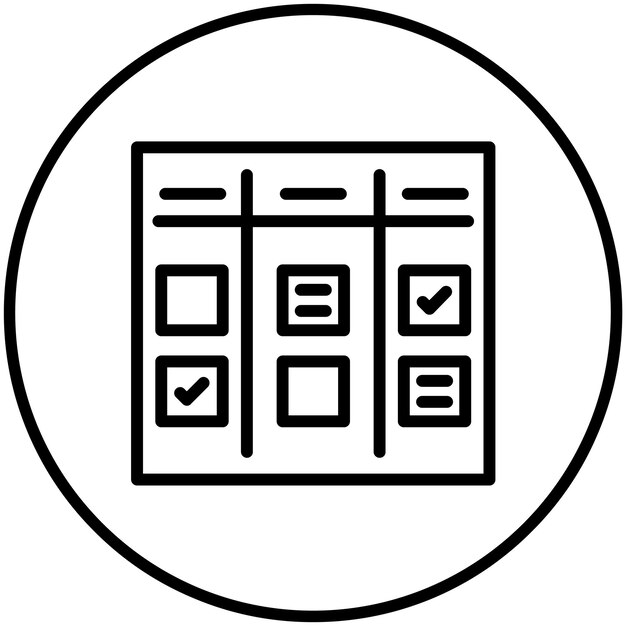 Ilustración del icono vectorial de Agile Board del conjunto de iconos de gestión de proyectos
