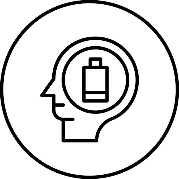 Vector ilustración del icono vectorial de agotamiento del conjunto de iconos de salud mental