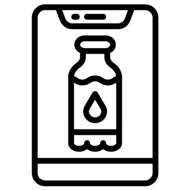 Ilustración del icono vectorial del agua del conjunto de iconos de la aplicación Workout