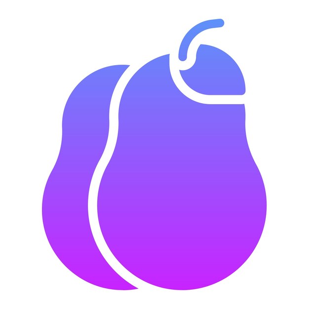 Ilustración del icono vectorial de aguacate del conjunto de iconos de frutas y verduras