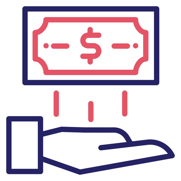 Ilustración del icono vectorial de ahorro de dinero del conjunto de iconos de banca y finanzas