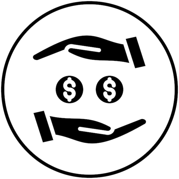 Ilustración del icono vectorial de ahorro de dinero del conjunto de iconos de negocios y oficinas