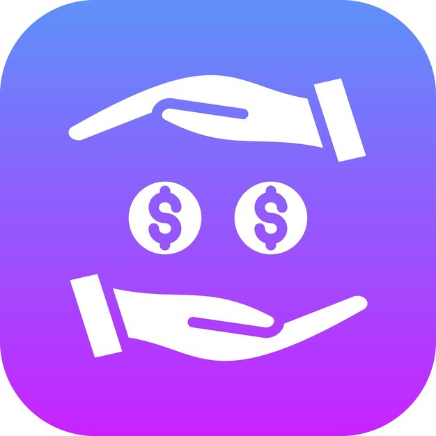 Ilustración del icono vectorial de ahorro de dinero del conjunto de iconos de negocios y oficinas