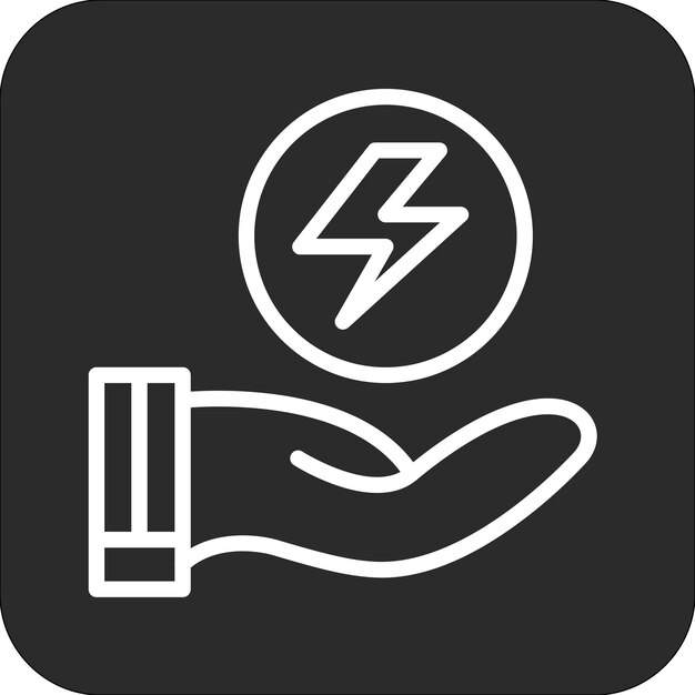 Ilustración del icono vectorial de ahorro de energía del conjunto de iconos de energía renovable
