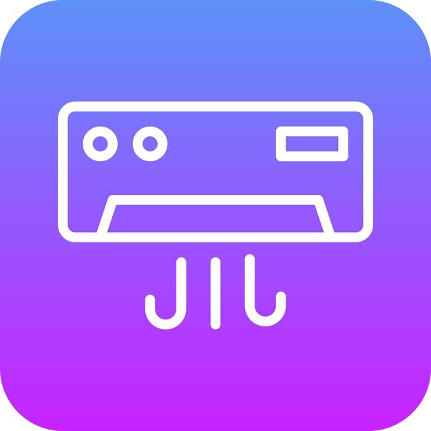 Ilustración del icono vectorial del aire acondicionado del conjunto de iconos de artículos para el hogar