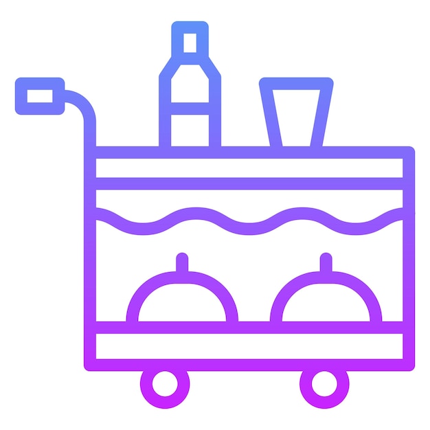 Ilustración del icono vectorial de Airplane Food Trolley del conjunto de iconos de aviación