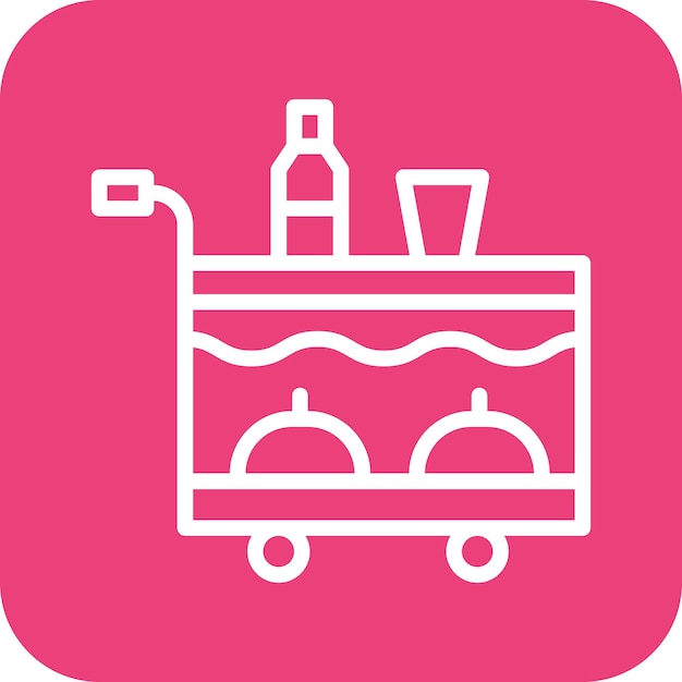 Ilustración del icono vectorial de Airplane Food Trolley del conjunto de iconos de aviación