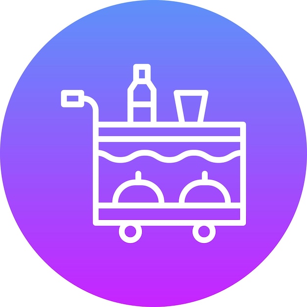 Ilustración del icono vectorial de Airplane Food Trolley del conjunto de iconos de aviación