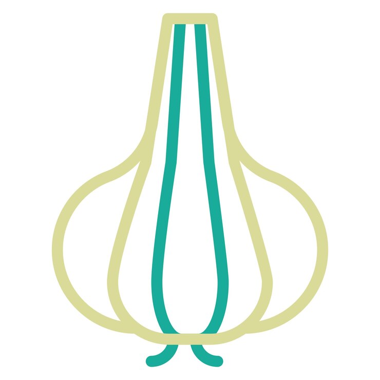 Vector ilustración del icono vectorial de ajo del conjunto de iconos de frutas y verduras