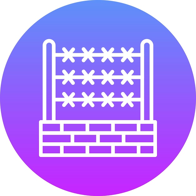 Ilustración del icono vectorial de alambre de púas del conjunto de iconos militares