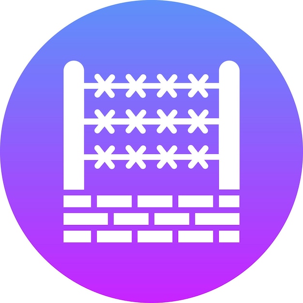 Ilustración del icono vectorial de alambre de púas del conjunto de iconos militares