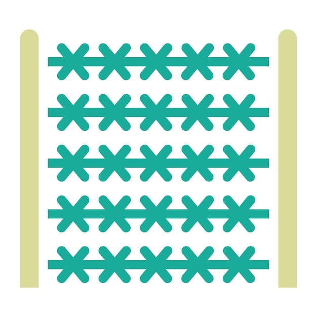 Ilustración del icono vectorial de alambre de la valla del conjunto de iconos de Crimen y Ley