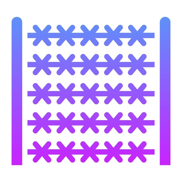 Ilustración del icono vectorial de alambre de la valla del conjunto de iconos de Crimen y Ley