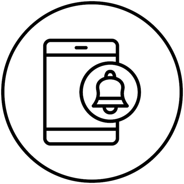 Ilustración del icono vectorial de alarma de teléfono inteligente del conjunto de iconos de hora y fecha