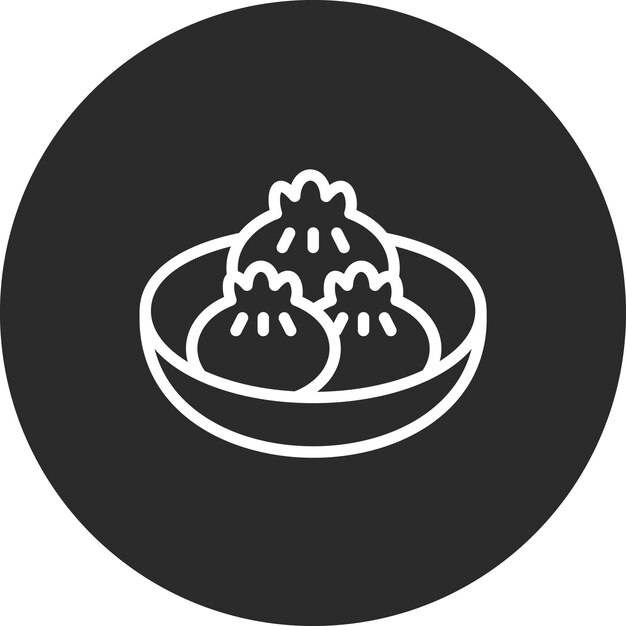 Ilustración del icono vectorial de las albóndigas del conjunto de iconos de World Cuisine