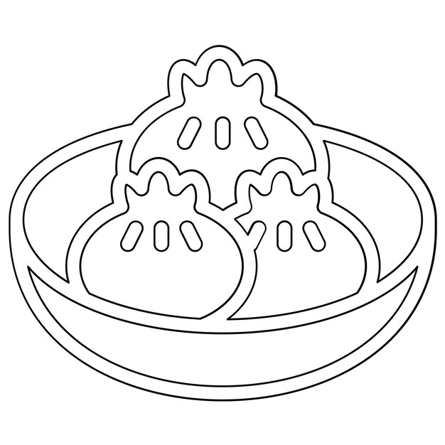 Ilustración del icono vectorial de las albóndigas del conjunto de iconos de World Cuisine